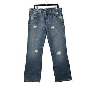 X-Ray Black Label Jeans Mens 36x31 Blue Distressed Medium Wash Straight Leg VTG